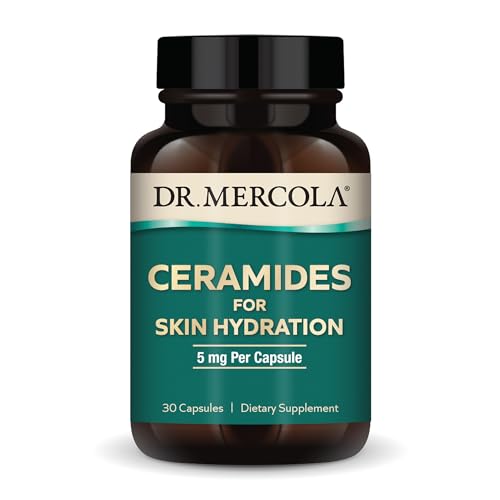 Dr. Mercola Ceramides for Skin Hydration, 30 Servings (30 Capsules), 5 mg Per Capsule, Dietary Supplement, Promotes Skin Appearance, Non-GMO