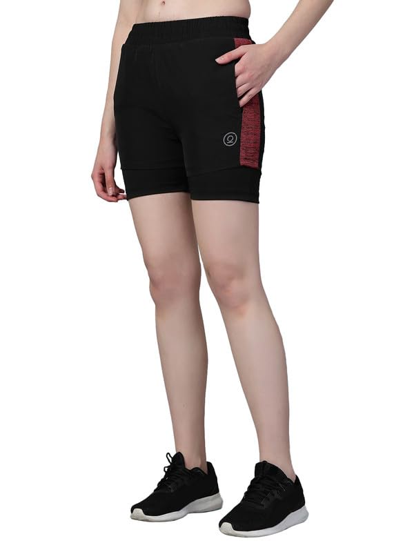 Image of CHKOKKO Gym Shorts for Women Workout Sports Running Quick Dry Fit Double Layer Inner Compression with Pockets Breathable Lightweight Wear