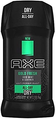 Axe Gold Fresh Iced Mint & Leather Antiperspirant Stick 2.7 oz (Pack of 2)