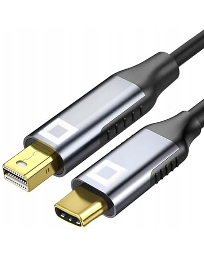 Co2 USB-C auf Mini DisplayPort DP 8K/60Hz, 4K/120Hz, Full HD, Plug & Play, Dynamic HDR, Einwegadapter, Aluminium Space Grau, MHL, Kompatibel mit iPhone, MacBook, iPad Pro, Samsung (1.8m)