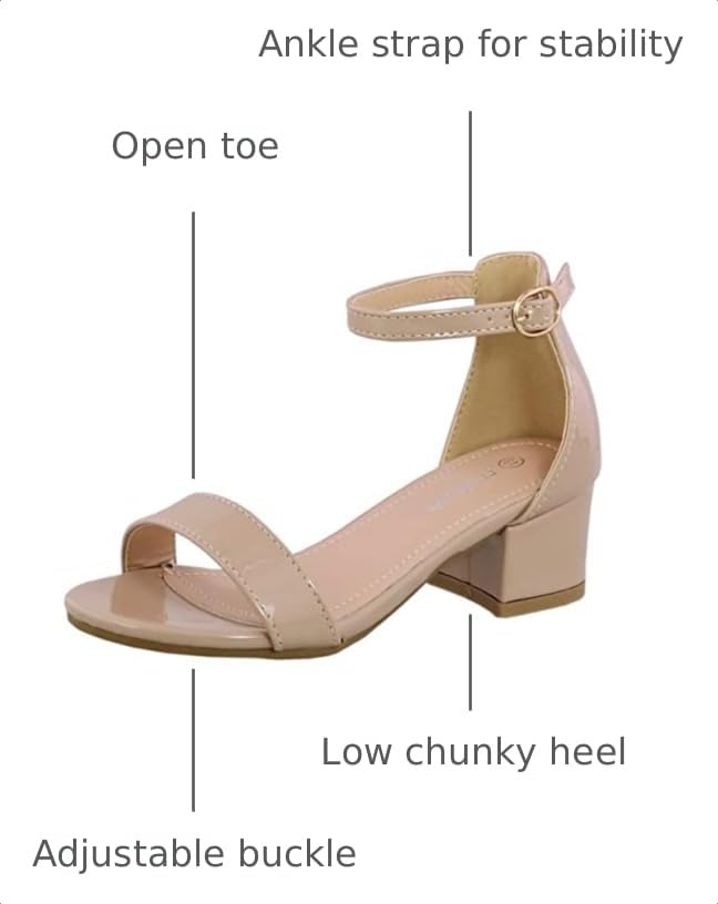 Image of Lucky Top Girls Dress Sandal Low Heel Ankle Strap