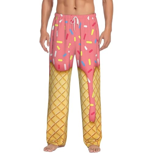Pink Ice Cream Mens Pajama Pants Comfy Lounge Pants Casual Pjs Bottoms