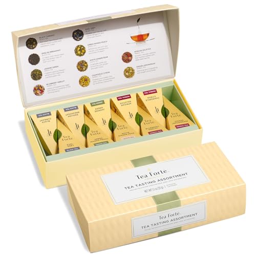 Tea Forte Premium Petite Presentation Box Gift Set Sampler, 10 Co...