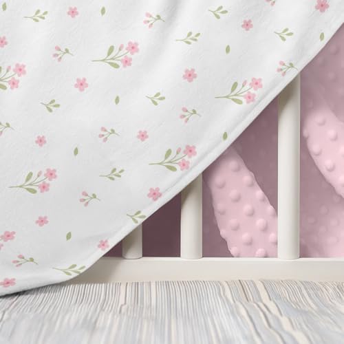 Image of SANDJEST Floral Minky Blanket 30 x 40 Inches, Gift for Christmas Birthday