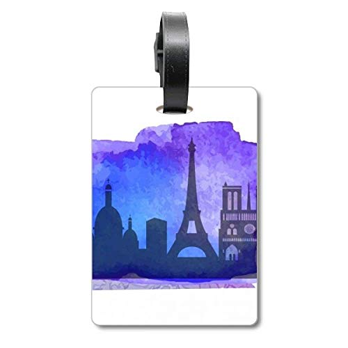 Étiquette valise Tour Eiffel aquarelle pour éviter la perte de vos sacs en voyage