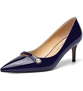 ROSERWISH Womens Sexy Patent Pointed Toe Slip On Evening Wedding Stiletto Mid Heel Pumps Dress Sh...