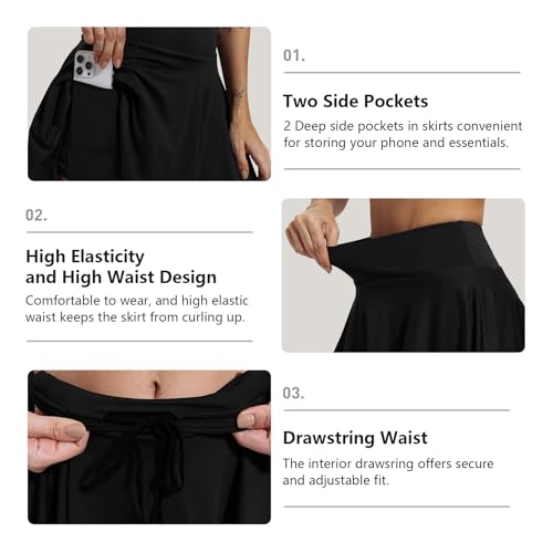 CZRLHYT Skorts Skirts for Women High Waisted Skort for Workout Athletic Activewear Skorts with Pockets4