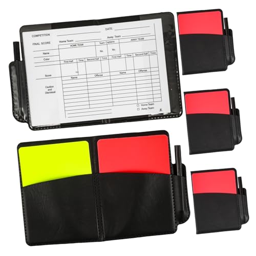 BESPORTBLE 4 Pack Referee Cards Set Soccer Match Referee Tools Red Yellow Cards Score Book for Training