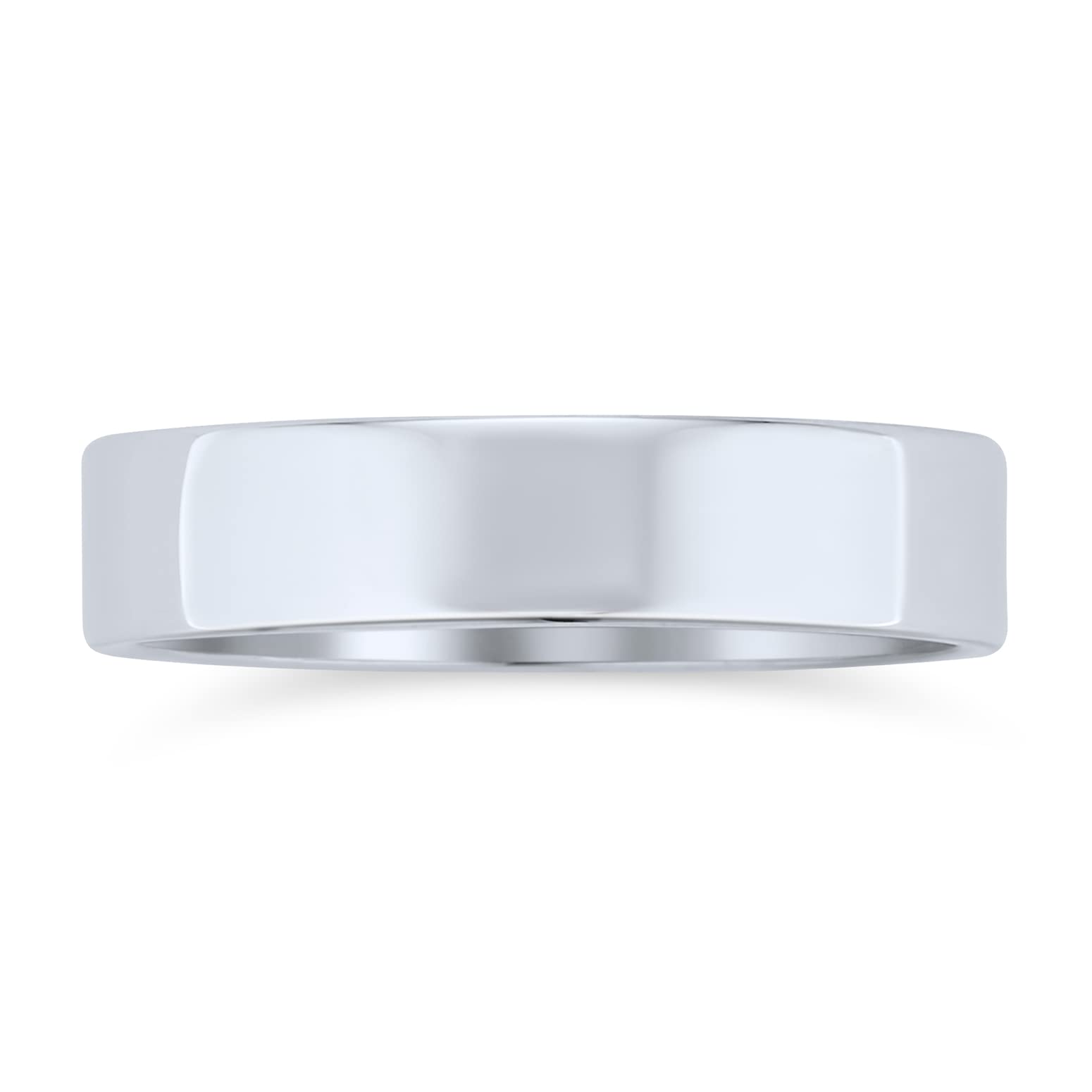 Minimalistisch Schlicht Einfach .925 Sterling Silber Flach Paare Hochzeit Band Ring Für Frauen Für Männer 4Mm