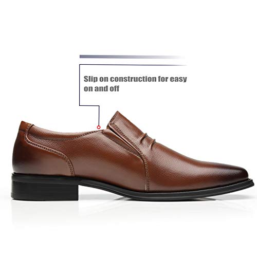 Image of Brown Leather Slip-On Loafers for Men by La Milano