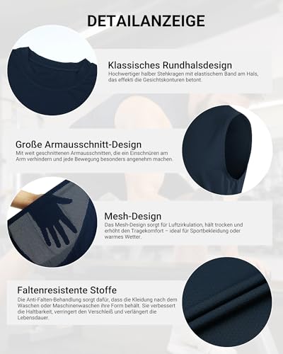 MEETYOO 3/5 Pack Tank Top Herren Sport, Muskelshirts Herren & Unterhemd Herren - Leicht, Feuchtigkeitsableitend, Schnelltrocknend, Ideal für Das Gym Oder Den Alltag 5