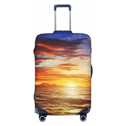 Housse de bagage élastique lavable taille M protection valise extensible coucher de soleil noir