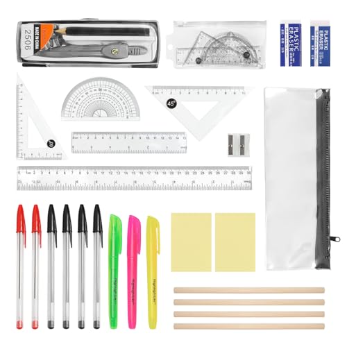 Back to School Stationery Set 25PCS Exam Stationery Set Mathematical Kit