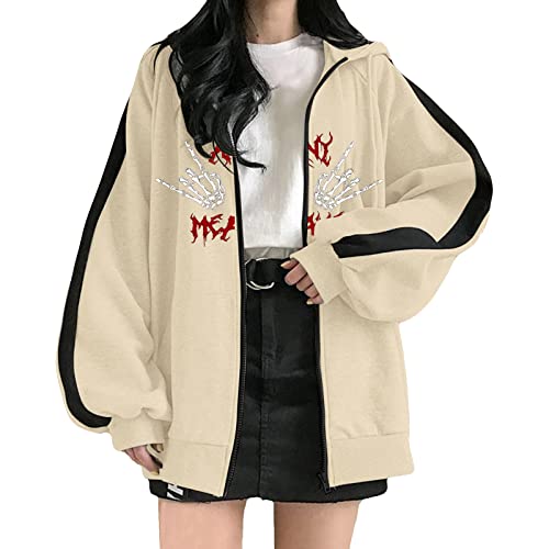Skang Kapuzenpullover Damen Damen Zip Hoodie Fashion Hoodie Comfort Plus...