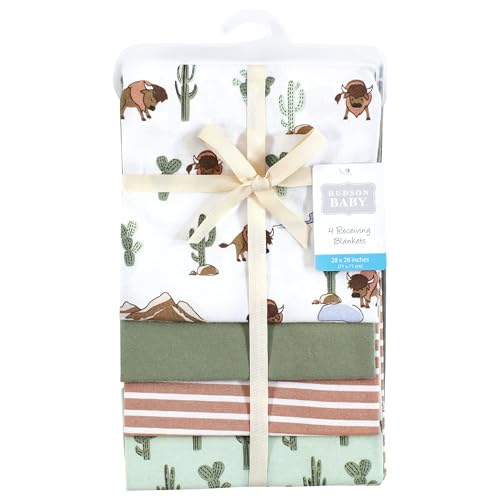 Image of Hudson Baby Unisex Baby Cotton Poly Flannel Receiving Blankets, Wilderness, One Size