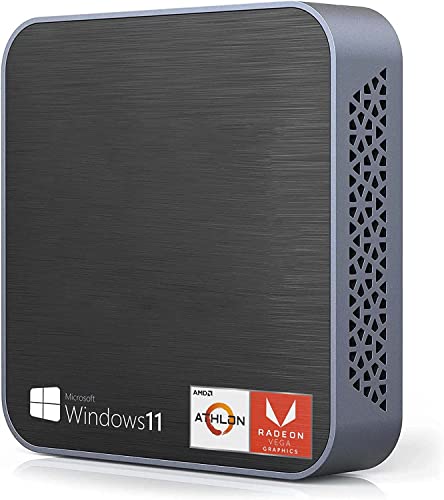 SIMPLETEK Mini-PC Windows 11 Pro AMD Max 3,30 GHz 32 GB DDR4 240 GB M.2 + 2 TB SSD | TypeC + HDMI + DP | Computer Desktop Feste TV Box + VESA-Halterung Cover