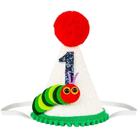 Vovii Hungry Caterpillar First Birthday Hat for Boy First Birthday Decorations, One Birthday Hat First Birthday Crown for Boy One Year Old Birthday Party Decorations Outfit Photo Props Party Supplies Cover