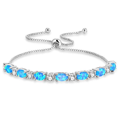 Opale bleue artificielle ovale CiNily bague bohème chic pour vos soirées