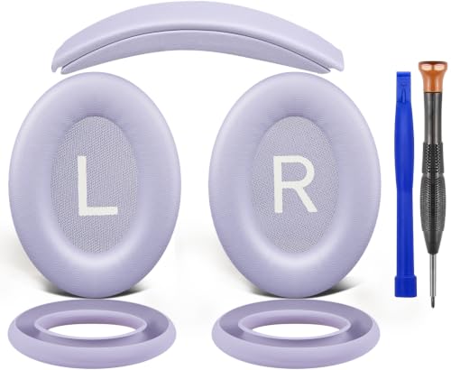 Image of SOULWIT Replacement Kit for Bose QuietComfort 45 (QC45) /Quiet Comfort 35 (QC35, QC35II) /QC SE /QC Wireless Headphones, Ear Pads Cushions + Headband + Silicone Earpads Cover Protector - Chilled Lilac
