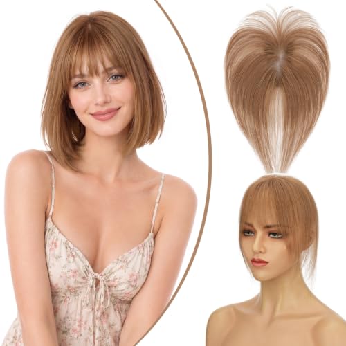 Lightweight Breathable 100% Human Hair Topper 11Inch 06 Light Brown