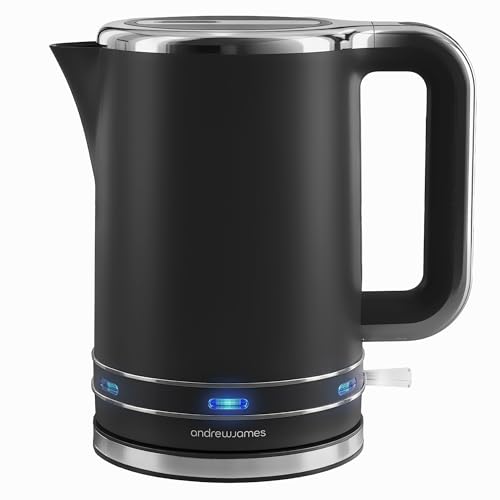 Image of Andrew James Fast Boil Electric Kettle, Large 1.7L Capacity, Cordless Quiet Kettle with Reusable Filter, Quick Boil, Modern, Stylish, Practical, Lumiglo 3000W (Black) (Black)
