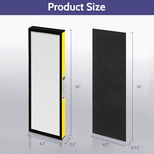 Image of FLT4825 HEPA Filter B Replacement for Germ Guardian Air Purifier Filter Replacement for AC4825 AC4300 AC4800 AC4850 AC4900 Filter Replace, 4 Pack HEPA Filter B + 4 Carbon Pre-Filters