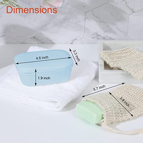 Quatish 1 Pack Soap Holder With Soap Saver Bag, Travel Soap Container With Lid, Portable Bar Soap Holder, Leakproof Soap Box With Perforations, Soap Dishes For Traveling, Camping, Gym (Blue) #TOP4