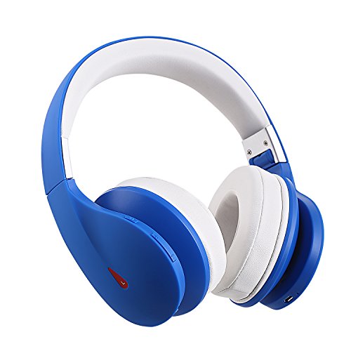 Auriculares con Bluetooth Mixcder Drip, inalámbricos, con micrófono plegable, con control de volumen, controladores de 50 mm, 20 horas de tiempo de reproducción azul
