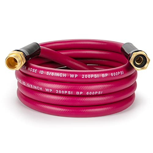 WELLUCK Garden Hose 5/8 in x 10 ft, Heavy Duty Durable Anti Kink Flexible Garden Water Hose, Water Pressure Gun for Car Wash