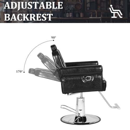 BETISEF Barber Chair Salon Chair for Hair Stylist Styling Chair with Hydraulic Pump, Removable Headrest, 360 Degrees Swivel Hair Chair Spa Beauty Equipment