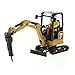 Diecast Masters CAT Caterpillar 301.7 CR Next Generation Mini Hydraulic Excavator with Work Tools and Operator High Line Series 1/50 Model 85597