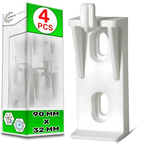 4 Piezas Soporte Radiador Pared de Aluminio Fabricado en Plástico de Alta Resistencia 90 x 32 mm - Garantía de 5 Años - ONIX TECH