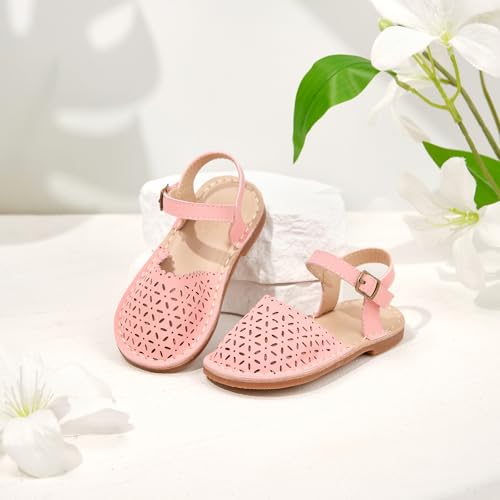 Image of Flaryzone Girls Sandals Closed Toe Summer Flats Dress Sandals Shoes Toddler /Little Kid