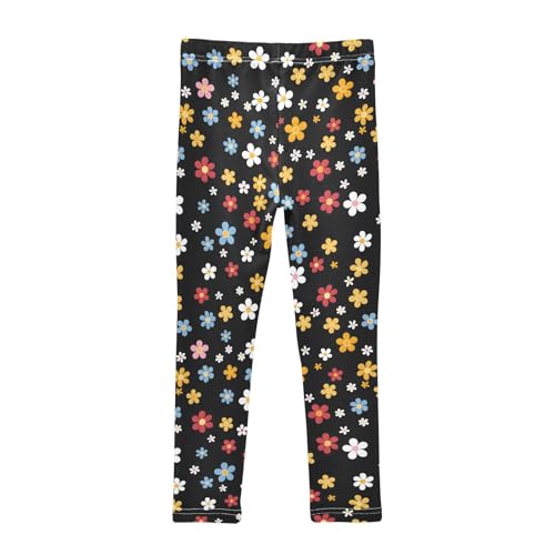 Boho Flower Girls Leggings Ultra Soft Compression Yoga Gym Pants for Kids 4-10T2