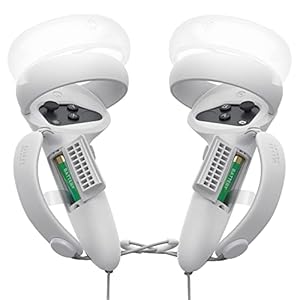 KIWI design Controller Grips Cover Compatibel met Quest 2 Accessoires met Batterijopening, Verstelbaar met Knokkelriemen…