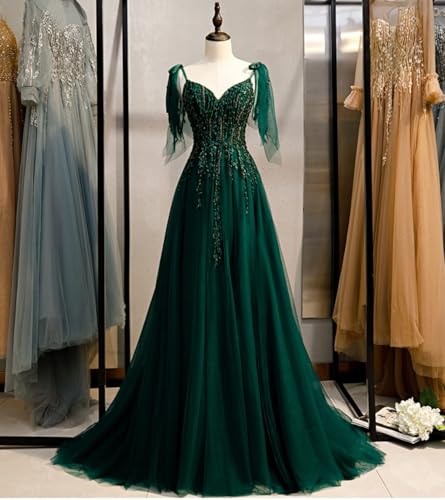 Green Beading Tulle Corset Prom Evening Party Dress Gala Pageant Quinceanera Sweet 15 Gown2