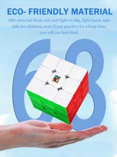 Image of CFMOUR Magnetic 3x3 Speed Cube - Stickerless Magic Cubes with Stand | 48 Magnets, Moyu Meilong 3M, Fast Turning, Durable, Brain Teaser, Birthday Party Gift, 3D Puzzle, Vivid Colour, Travel Game