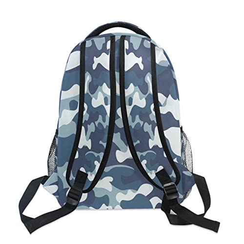 Classic Camouflage Kids Backpack for Boys Girls,Blue Camo Army 16 Inch School Backpack for Elementary Preschool Kindergarten Bookbags for Teens Children Women Men College Travel Bag4