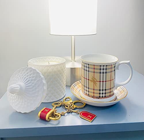 Cup of Tea White Candle Scented White Tea Light Home Decor Accent Decoration Non Toxic Reusable Container 100% Soy Candle Made in USA