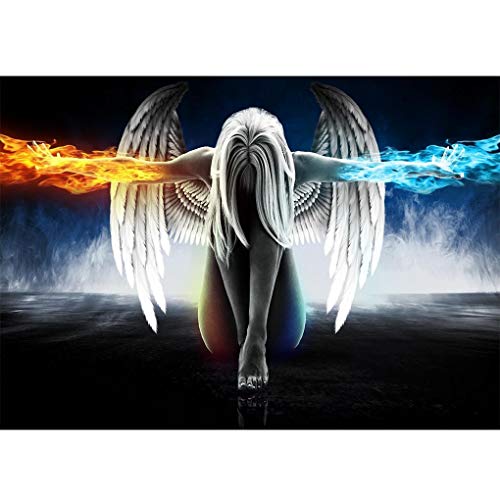 Jigsaw Puzzle 1000 Piece Ice Fire Angel Adult Puzzle DIY Kit Wooden Puzzle Modern Home Decor Unique Gift
