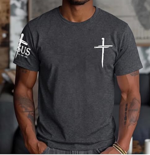 Image of Christian Shirts for Men Jesus Cross Shirt Religious Faith T Shirts