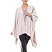 Women's Shawl Wrap Poncho Ruana Cape Cardigan Sweater Open Front for Travel Flight Cruises (PC03-15)
