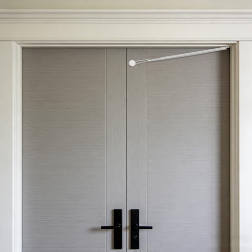 Cierrapuertas de resorte automático metálico de 450 mm con gancho para puertas pesadas (2 uds) 6