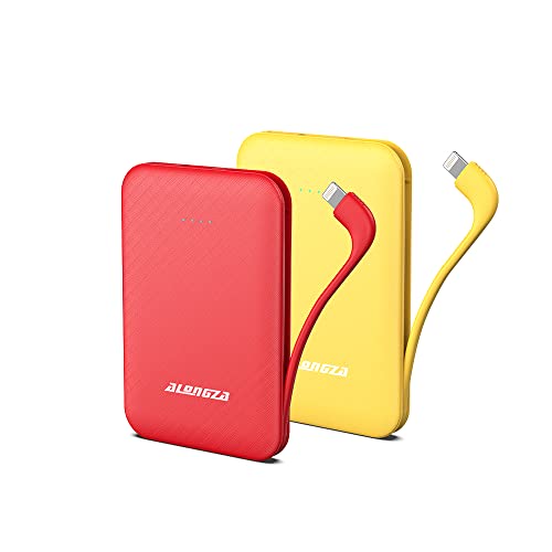 Alongza 2 Packs Portable Phone Charge Built In Cable Small Size Power Banks 4500Mah Mini Usb C Battery Pack For Iphone 14,13,12,11,Xs,Xr,X, Pro Max #TOP22