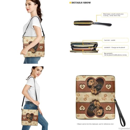Image of Bucket Crossbody Bag Set for Women Lady, Leather Purse and Wallet Set Large Bucket Bag with Wallet