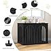 Hzuaneri Hundekäfig Möbel, 80cm Hundebox für Zuhause, 3 Türen, Bogentür, Moderne Hundebox Indoor für Hunde, Beistelltisch, Hundekäfig Hochbelastbar, 80 x 56 x 61 cm, Schwarz DFC85104B