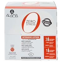 A ALAMA Professional Alama Professional Zero Stress Fiale Anticaduta, Fiale Rinforzanti Anticaduta per Capelli Fragili, Deboli, Che si Spezzano, Dermatologicamente Testato, 12 pezzi da 6ml