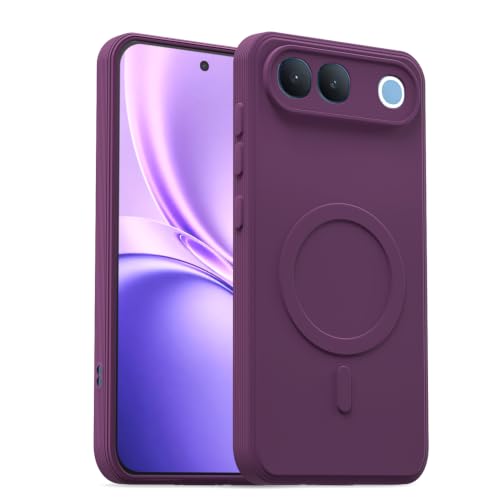 Image of Outlouders Back Cover for Vivo S2 5G | Soft Matte Silicone | Slim Fit | Magnetic-Safe Logo Design (Magnetic-Safe Not Compatible) | Shockproof | Camera Protection Bumper Case (Purple)