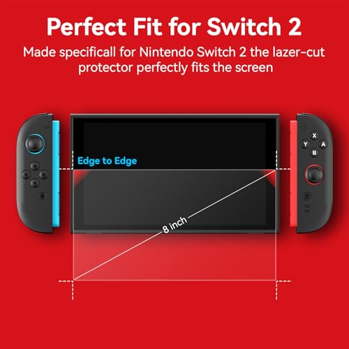 Esanik 2 Pack Matte Glass Screen Protector for Nintendo Switch 2 (2025-7.9inch),Anti-Glare & Anti-Fingerprint,Anti-Reflection,Bubble Free, Smooth as Silk, 9H Glass Screen Cover - Image 6