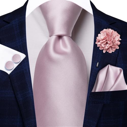 Image of Hi-Tie Men's Silk Ties Formal Woven Classic Necktie Pocket Square Set